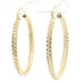 Women's 10KT Yellow Gold High Shine 1.1" / 30mm Textured Woven Hoop Earrings 