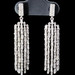 1.00 ctw Baguette & Round Diamond 10KT White Gold Chain Dangle Drop Earrings 