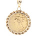 1900 Liberty Head Five D Gold Coin in 14KT Yellow Gold Rope Bezel Pendant 10.5g 