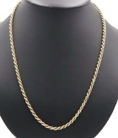 Classic 14KT Yellow Gold 4.2mm Wide High Shine Rope Chain Necklace 24" - 14.85g