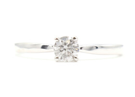 0.25 ctw Round Cut Lab Grown Diamond Solitaire 14KT White Gold Engagement Ring