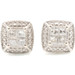 10KT White Gold 0.45 ctw Princess Cut Diamond Illusion Cluster Stud Earrings 