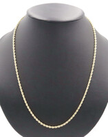 Heavy High Shine 10KT Yellow Gold 3.1mm Classic Rope Chain Necklace 24" - 17.45g