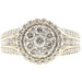 1.48 ctw Round Diamond Double Halo Cluster 10KT Yellow Gold Engagement Ring 4g