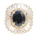 Women's 2.10 Ct Lab-Created Sapphire & CZ 14KT Yellow Gold Ballerina Ring 7.6g