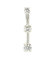 Women's Classic 3 Stone 0.25 ctw Round Diamond 14KT White Gold Journey Pendant 