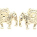 Estate High Polish 10KT Yellow Gold Diamond-Cut Bulldog Post Earrings 16mm