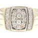 Men's 0.35 Ctw Round Diamond Cluster 10KT Yellow Gold Ribbed Statement Ring 3.7g