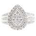1.32 ctw Round Diamond Pear Halo Cluster 10KT White Gold Engagement Ring - 5.9g