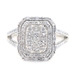 1.32 Ctw Princess, Round & Baguette Diamond 14KT White Gold Double Halo Ring CT