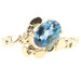 Women's Estate 1.80 ctw Oval Cut Blue Topaz Retro Style Nugget 10KT Gold Ring 
