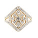 Unique 0.50 ctw Round Diamond Vintage Style 10KT Yellow Gold Women's Ring - 3.4g