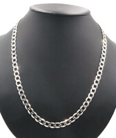 High Shine Heavy Sterling Silver 7.7mm Italy Curb Link Necklace 24" P. Lux 36.5g