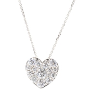 1.00 ctw Round Lab Created Diamond Heart Cluster Pendant on 14KT Gold Necklace