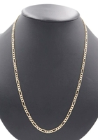 Classic 14KT Yellow Gold 4mm High Shine Figaro Chain Necklace 24" - 8.59g