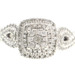 Double Halo 0.33 Ctw Round Diamond Cushion Cluster 10KT White Gold Ring by AMB