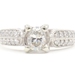 Women's 1.02 Ctw Oval & Round Diamond 14KT White Gold Milgrain Engagement Ring