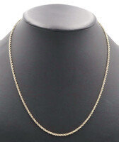 Classic 14KT Yellow Gold 2.3mm Wide High Shine Rope Chain Necklace 21.5" 10.2g
