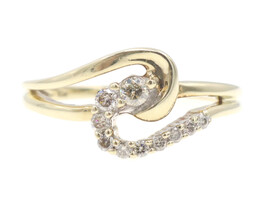Women's Freeform 0.27 Ctw Round Diamond 10KT Yellow Gold Knot Ring by KPJ - 3.8g