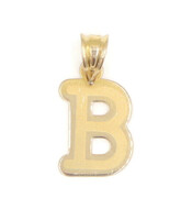 0.7" Small 21KT Yellow Gold High Shine "B" Initial Necklace Pendant - 0.54 Grams