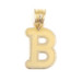 0.7" Small 21KT Yellow Gold High Shine "B" Initial Necklace Pendant - 0.54 Grams