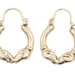 Women's Estate 14KT Yellow Gold Pair of Kissing Rams 0.9" Round Hoop Earrings