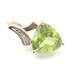 0.50 ctw Trilliant Cut Peridot and Round Diamond 10KT Yellow Gold Pendant 0.5g