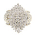 2.55 Ctw Round & Baguette Diamond Marquise Cluster 10KT Gold Statement Ring