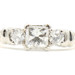 0.80 ctw Princess and Round Diamond Past Present Future 14KT Yellow Gold Ring 