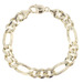 Heavy 14KT Yellow Gold 10.6mm Concave Figaro Chain Bracelet OTC Italy 9" - 34.9g