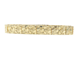 Square Link Retro-Style 10KT Yellow Gold 10.7mm Nugget Bracelet 8.5" - 26.82g