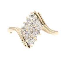 Estate 0.48 ctw Round Diamond Marquise Cluster 14KT Yellow Gold Exquisite Ring