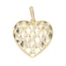 Women's 10KT Yellow Gold Diamond-Cut Milgrain Heart Charm Pendant 17.6mm - 0.61g
