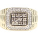 Men's 0.75 Ctw Champagne & White Diamond 10KT Yellow Gold Watch Band Ring 6.24g