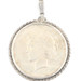 1922 Silver One Dollar US Peace Dollar 1oz Coin Pendant in Sterling Silver Bezel