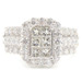 2.45 Ctw Princess & Round Diamond Cluster 14KT Gold Halo Engagement Ring 7.45g