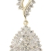 Estate 0.60 Ctw Round & Baguette Diamond Pear Cluster 10KT Gold Pendant 1.1" SUN