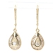 Estate 14KT Yellow Gold 0.64 ctw Round & Baguette Diamond Teardrop Earrings 3.7g