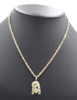 10KT Yellow Gold 30.9mm Jesus Pendant on 18.5" 3.2mm Rope Chain Necklace 6.1g 