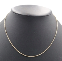 Classic 10KT Yellow Gold 1.8mm Wide High Shine Rope Chain Necklace 18 1/4" 3g