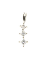 0.28 ctw Three Stone Princess Cut Diamond 10KT White Gold Journey Pendant 0.7g