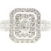 Women's 1.90 ctw Emerald & Round Cut Double Halo 14KT White Gold Engagement Ring
