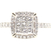 0.94 Ctw Princess & Round Diamond 14KT White Gold Square Halo Engagement Ring