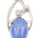 1.30 Ct Lab-Created Blue Star Sapphire & Diamond Accent 14KT White Gold Pendant