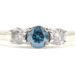 Color-Enhanced 0.72 Ctw Round Cut Blue & White Diamond 14KT Gold Engagement Ring