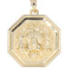 High Shine Octagonal 10KT Yellow Gold Detailed Lion's Head Necklace Pendant 1.4"
