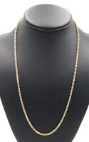 Classic 10KT Yellow Gold 3mm Wide High Shine Rope Chain Necklace 22" - 3.86g  