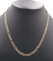 High Shine 10KT Yellow Gold 5.3mm Classic Figaro Chain Necklace 20.5" - 6.18g