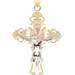 Medium 1.9" Tri-Color 14KT Yellow, Rose, and White Gold Crucifix Cross Pendant 