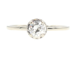 Women's 0.60 ctw Round Diamond Solitaire Hidden Halo 14KT Gold Engagement Ring